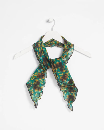 Printed Woven Ruffled Neck Scarf