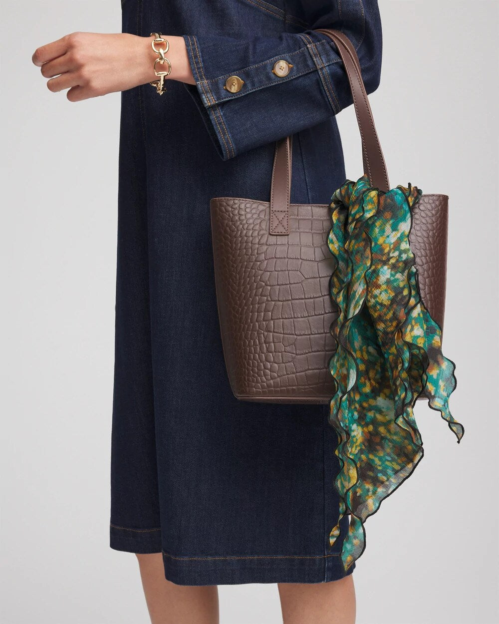 Printed Woven Ruffled Neck Scarf