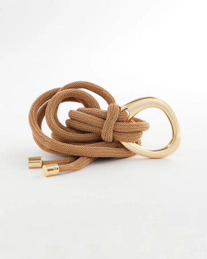 Neutral Goldtone Rope Belt