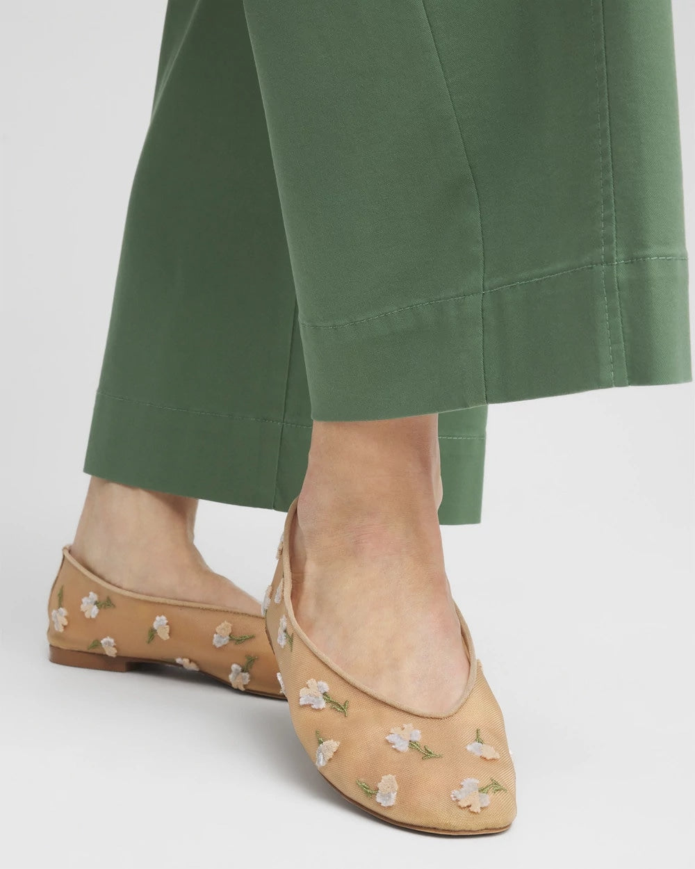 Orchid Embroidered Ballet Flats