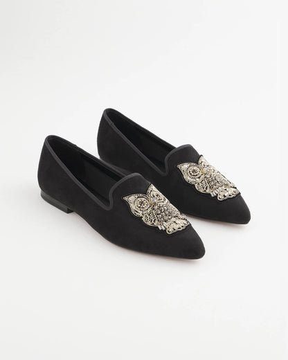 Black Microsuede Loafers