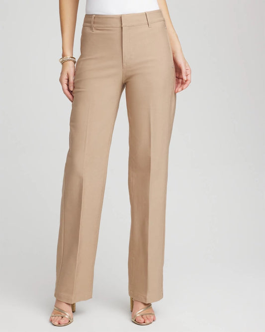 Petite Cotton Straight-Leg Trousers