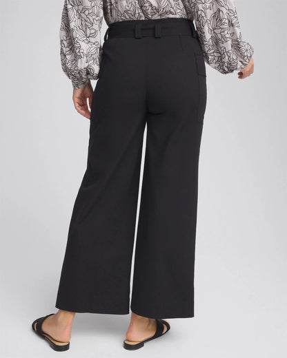 Petite Belted Twill Utility Cropped Pants