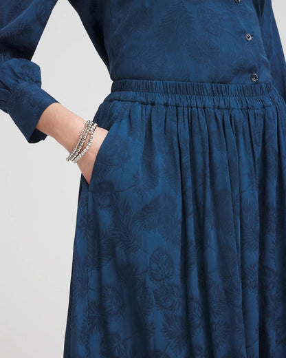 Petite Jacquard Culotte Wide-Leg Pants