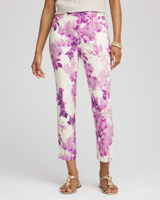 Petite Floral Brigitte™ Pull-On Slim Cropped Pants