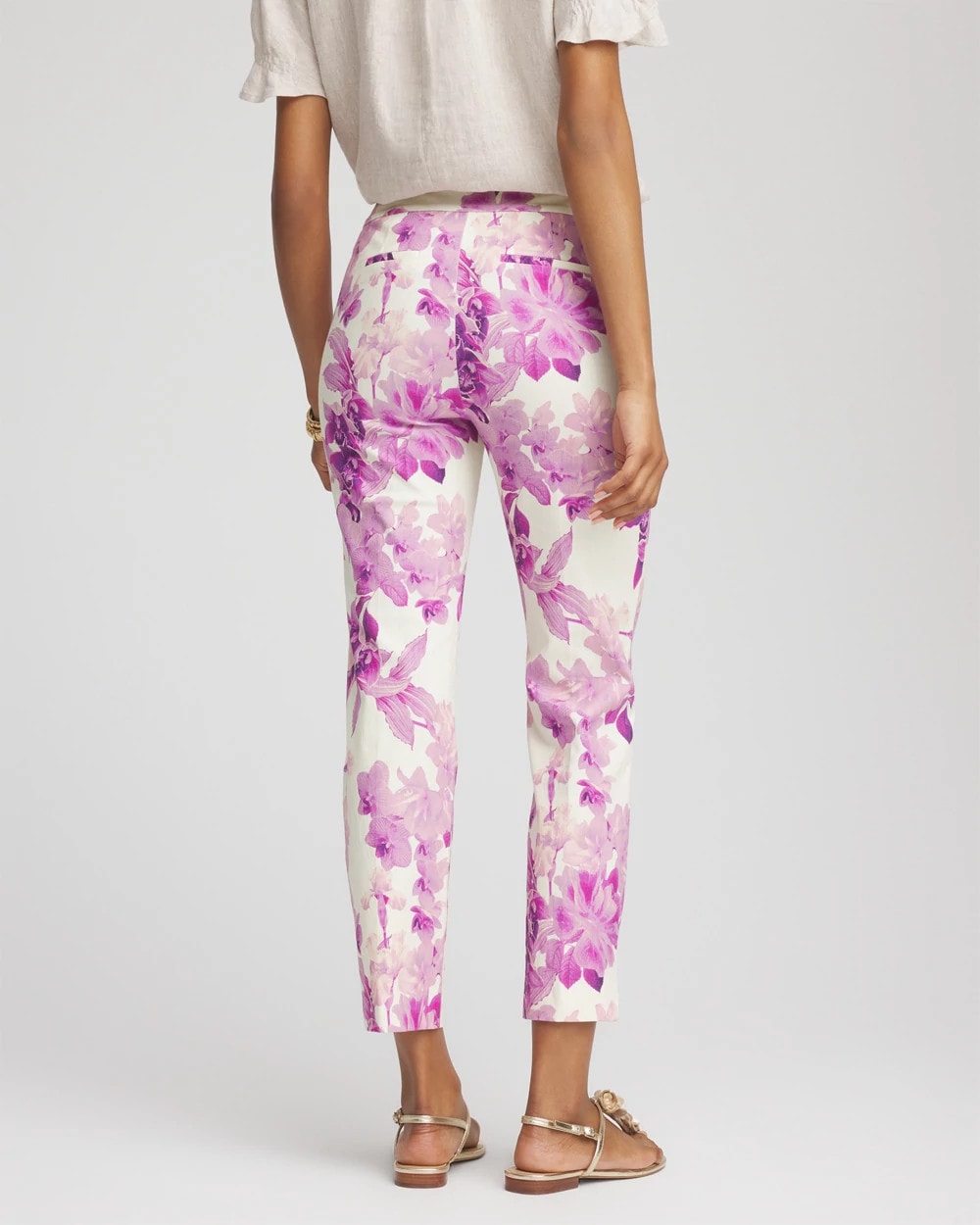 Petite Floral Brigitte™ Pull-On Slim Cropped Pants