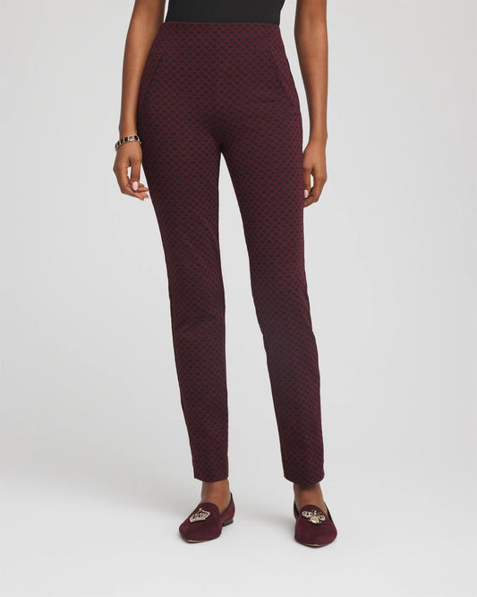Petite Circle Jacquard Juliet Slim Ankle Pants