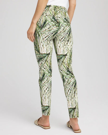 Petite Brigitte™ Slim Ankle Palm-Print Pants