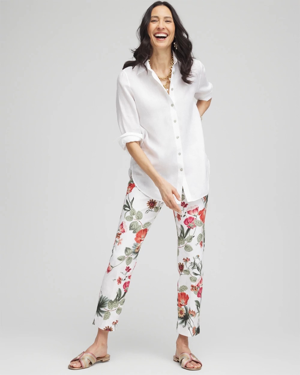 Petite Brigitte™ Slub Cropped Pants