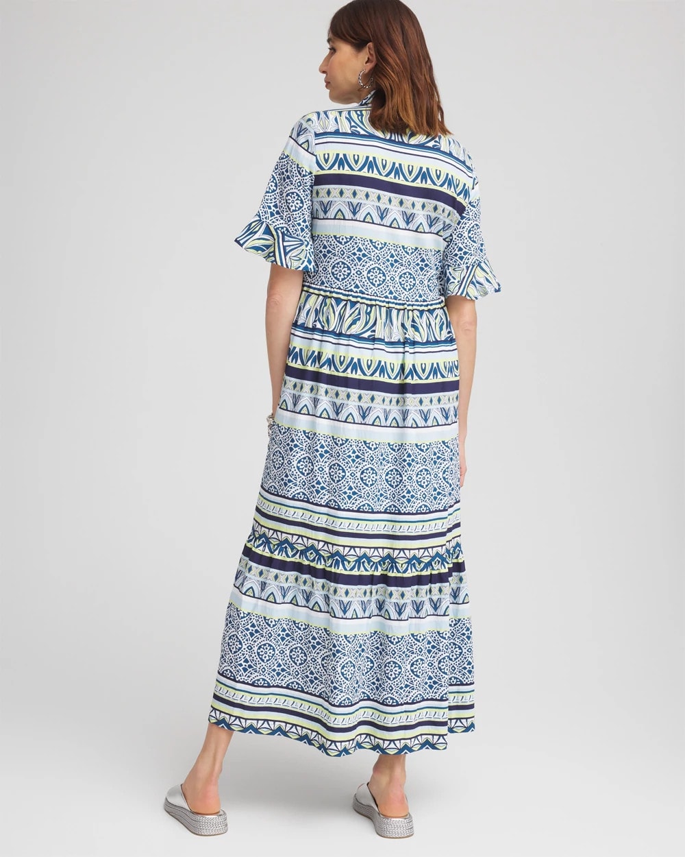 Petite Flutter-Sleeved Maxi Dress