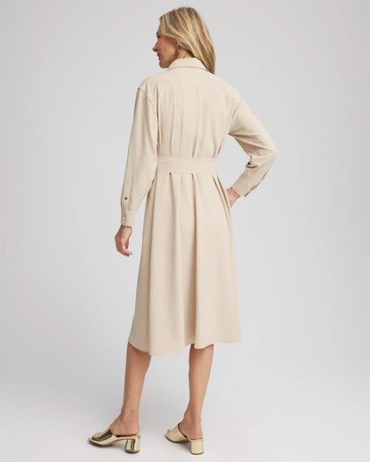 Twill Belted Midi Shirtdress