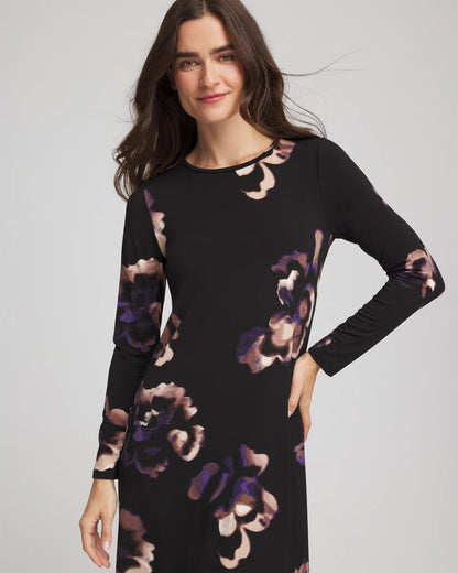 Petite Floral Boatneck Column Maxi Dress