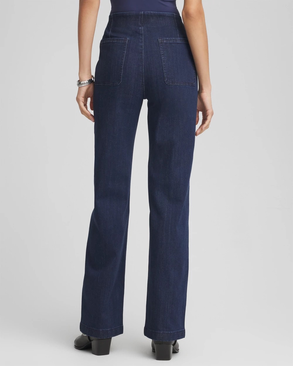 Petite Pull-On Wide-Leg Trouser Jeans