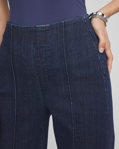 Petite Pull-On Wide-Leg Trouser Jeans