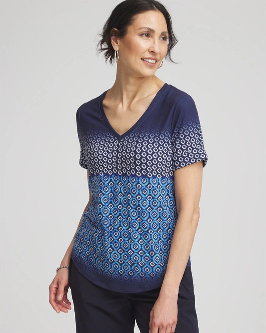Zenergy® Graphic Ombre V-Neck Tee