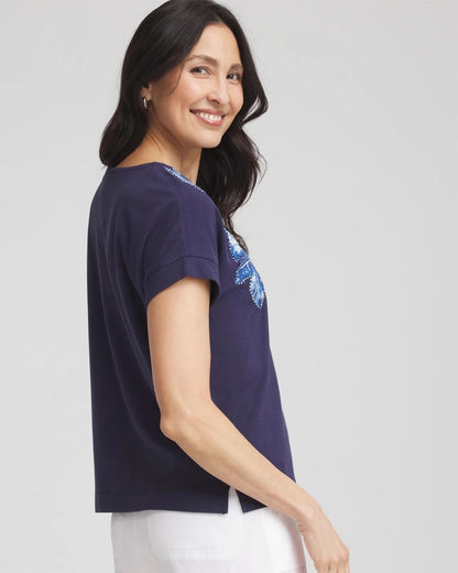 Zenergy® UPF Knit Applique Dolman Top