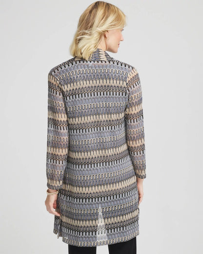 Travelers™ Knit Chevron Open-Front Cardigan