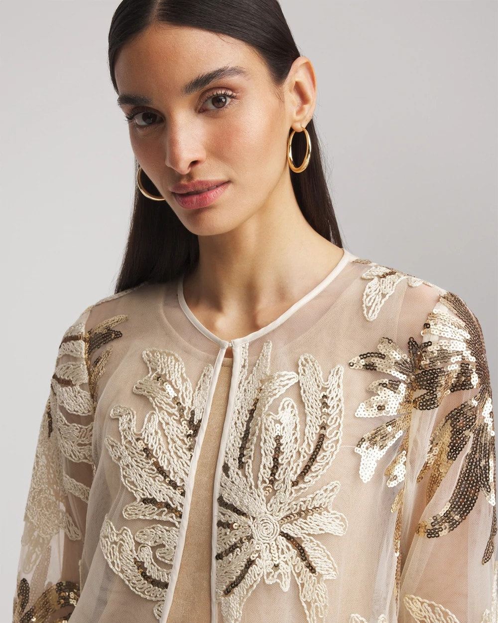 Travelers™ Collection Sequin-Mesh Jacket