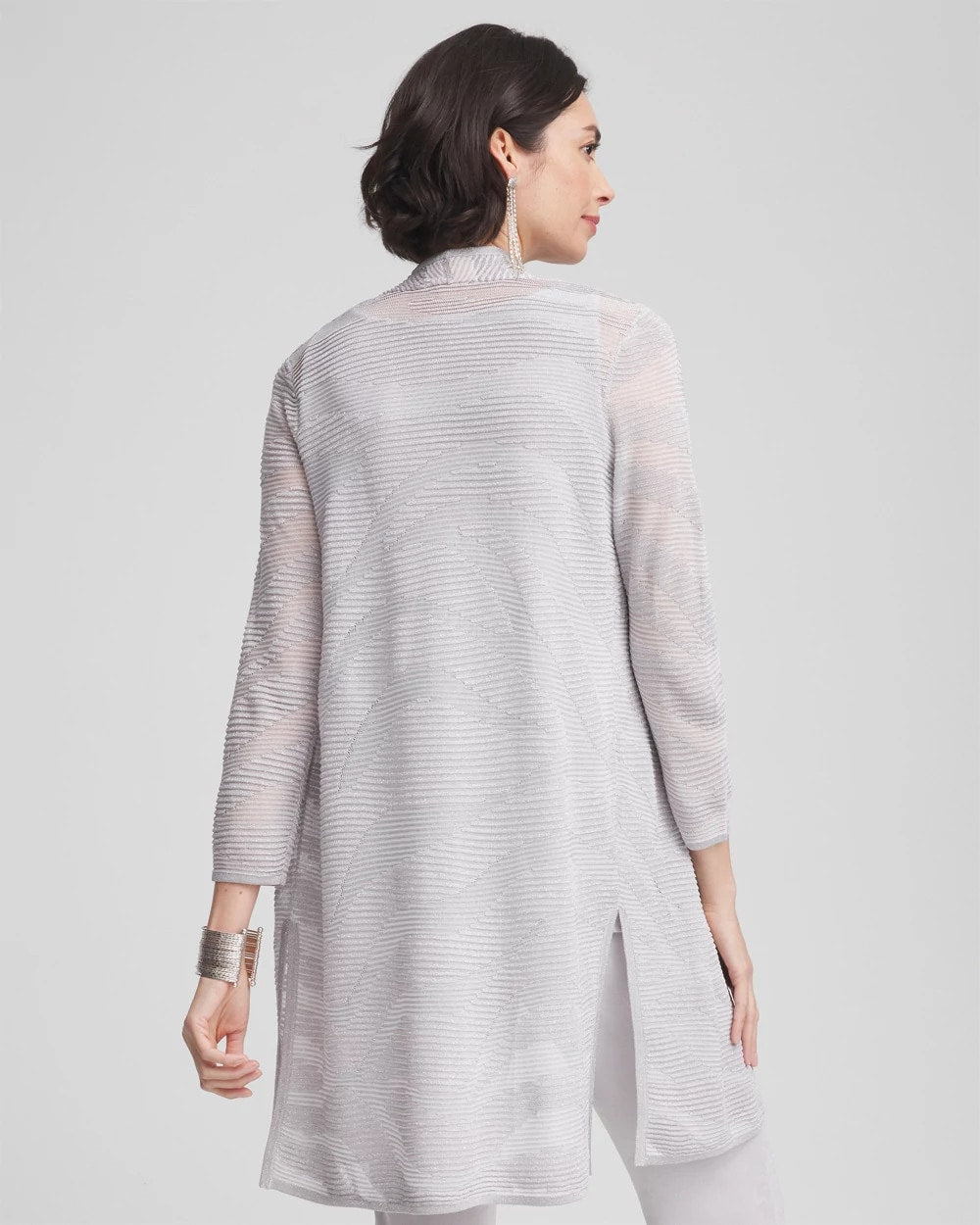 Travelers™ Zebra-Motif Metallic Cardigan