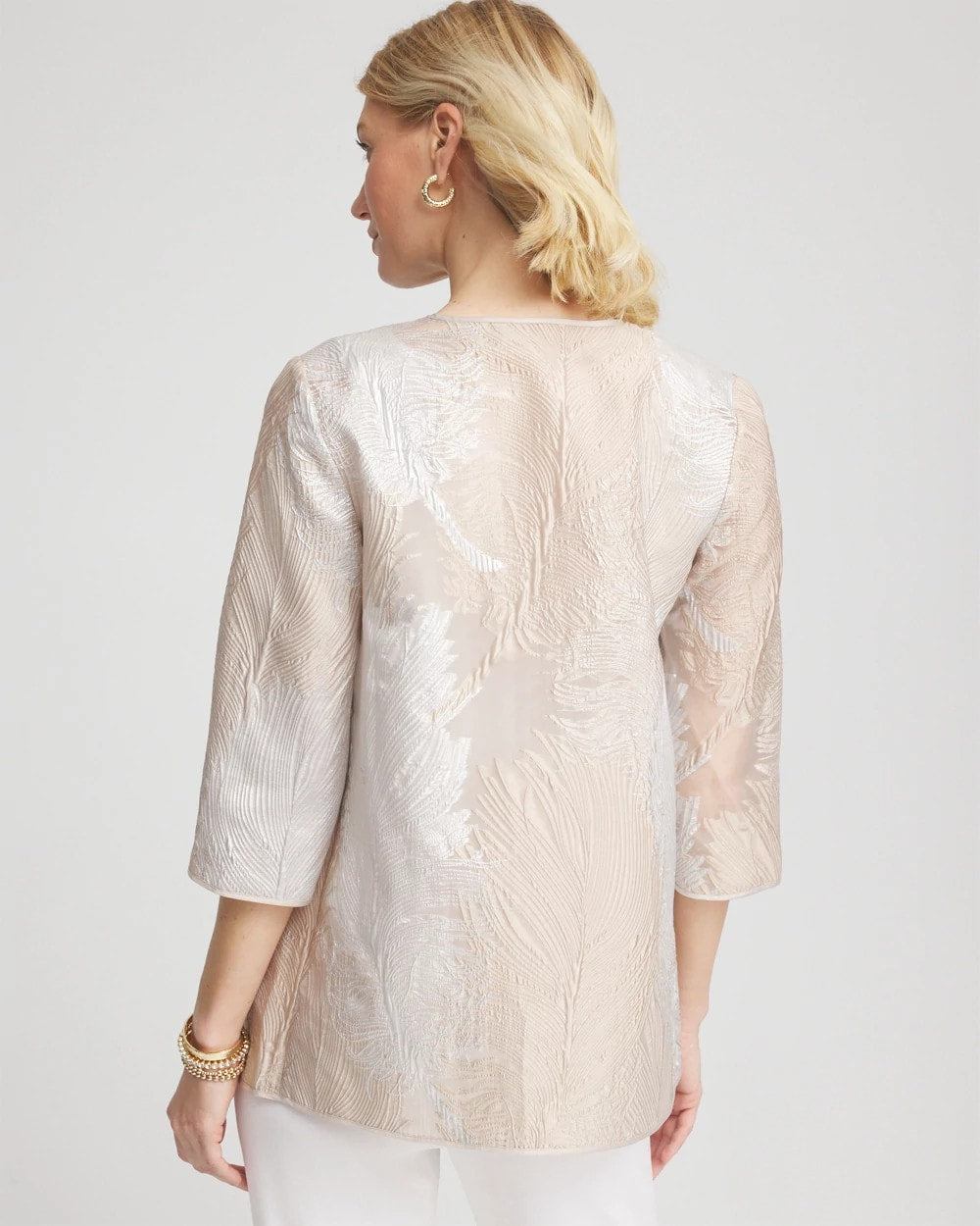 Travelers™ Collection Metallic 3/4 Sleeve Jacket