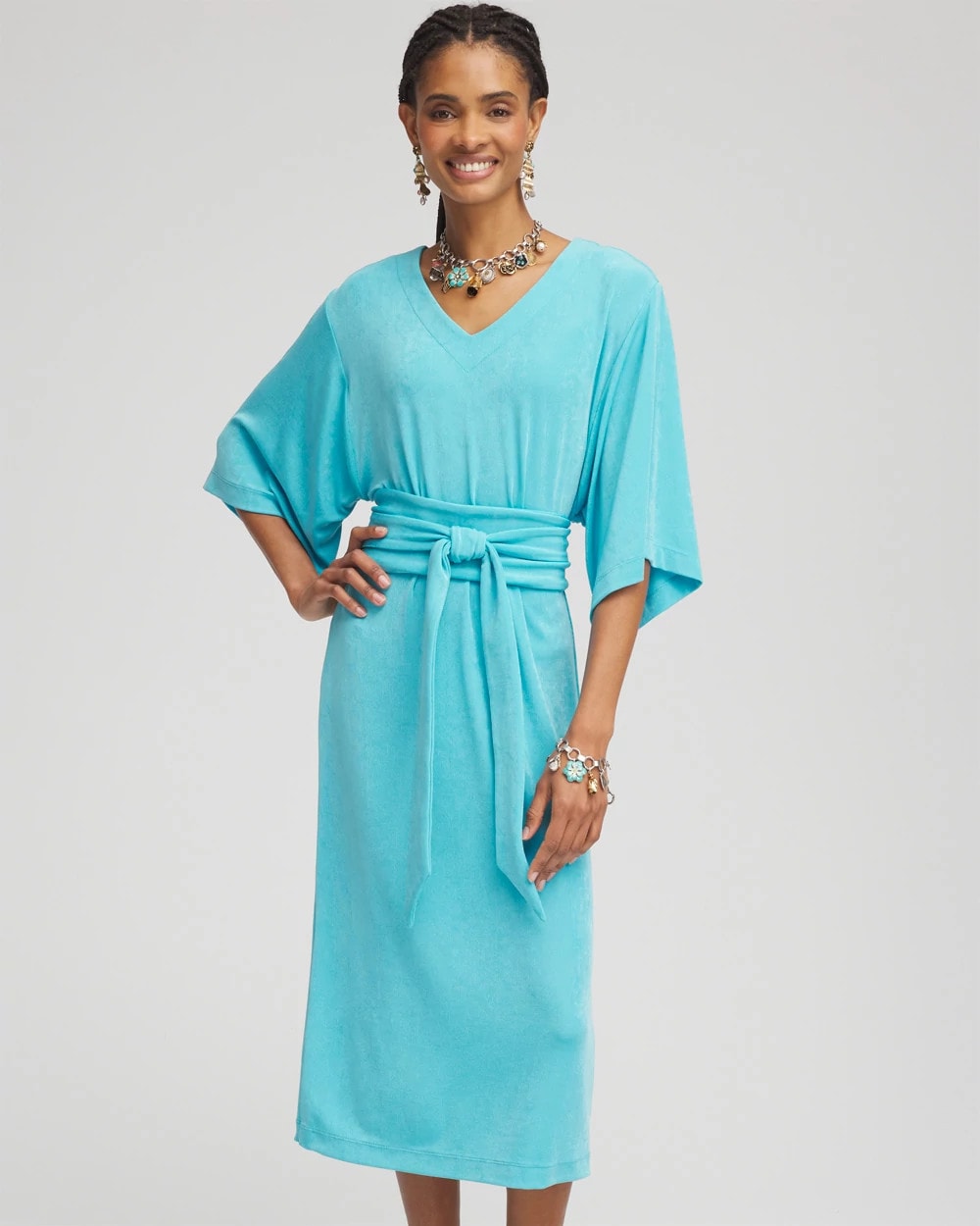 Travelers™ Kimono Sleeved V-Neck Dress