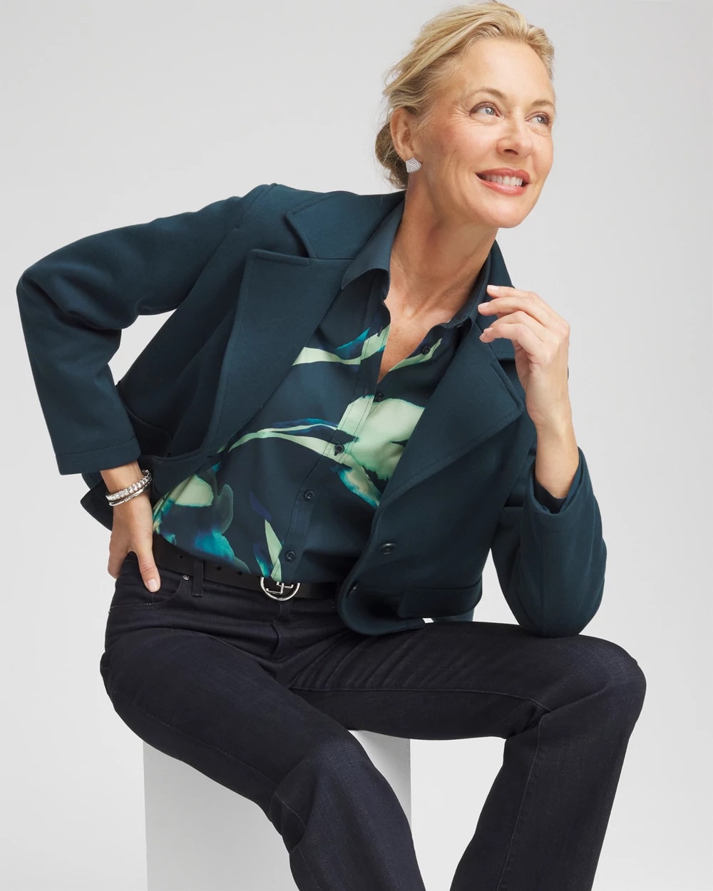 No Iron™ Glacial Flora Sateen Shirt