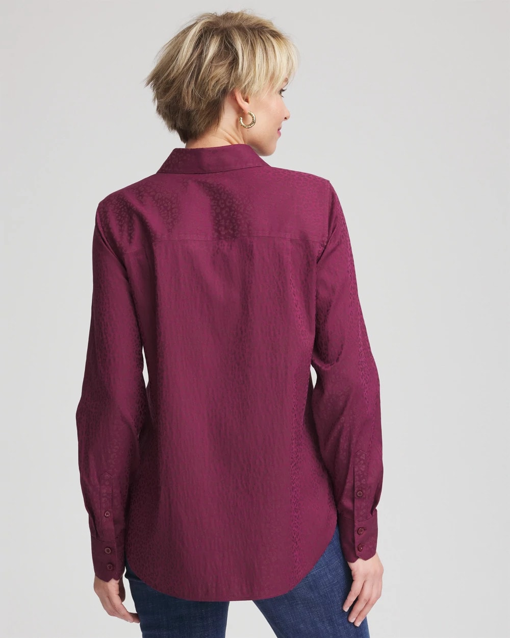 No Iron™ Jacquard Chianti Animal-Motif Shirt