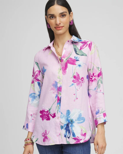 No Iron™ Floral Linen Shirt