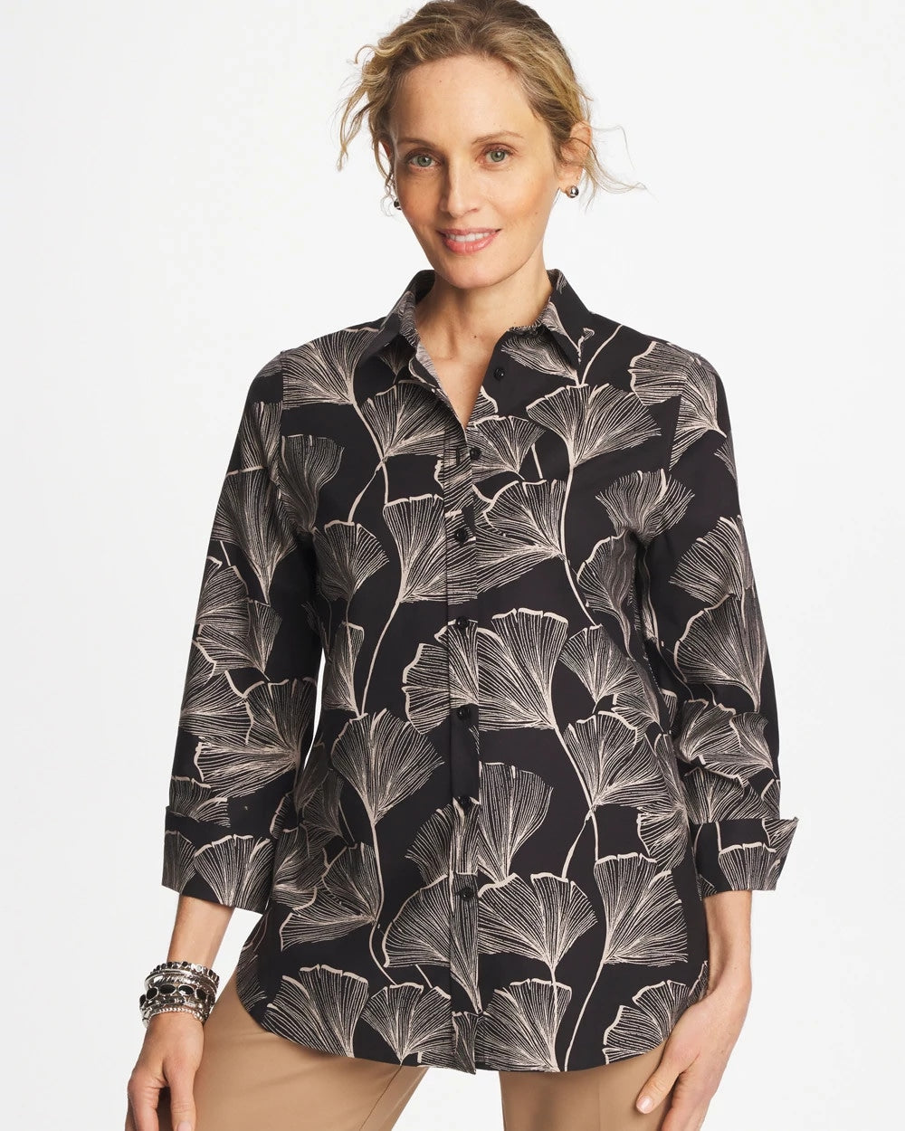 No Iron™ Stretch Ginkgo Glory Shirt