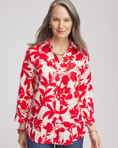 No Iron™ Floral Linen Shirt