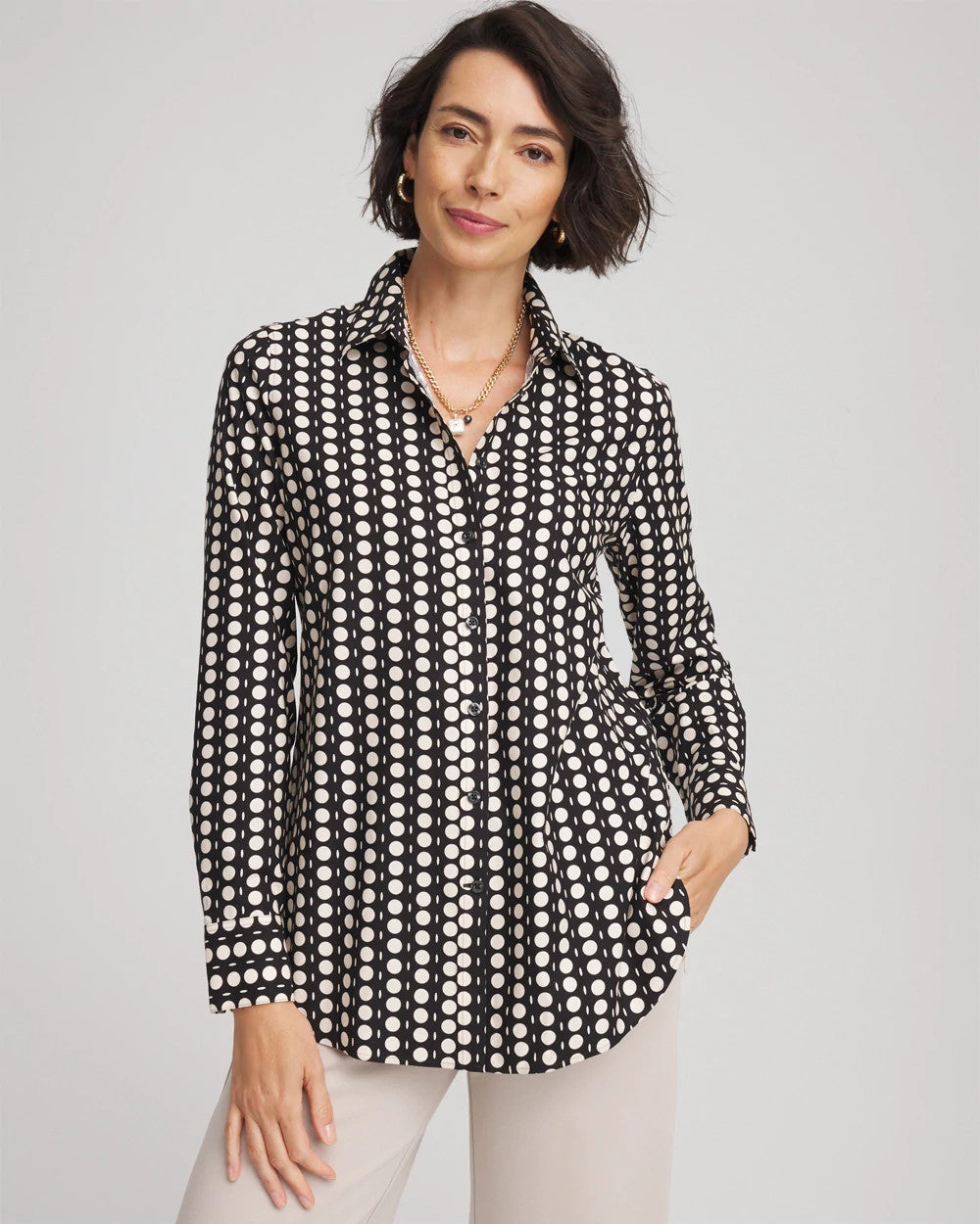 No Iron™ Printed Sateen Shirt