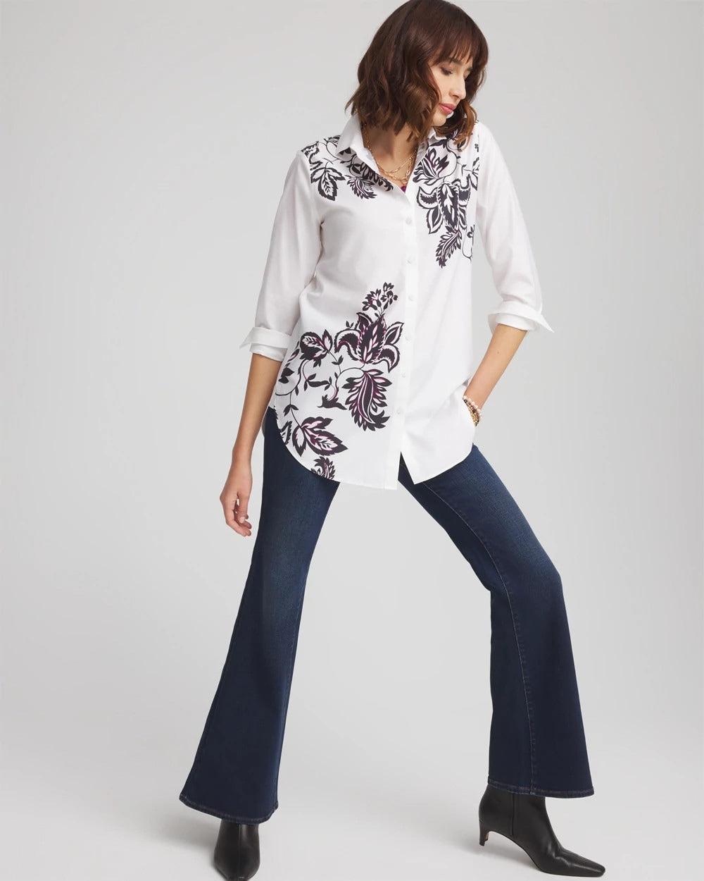 No Iron™ Floral Stretch Tunic