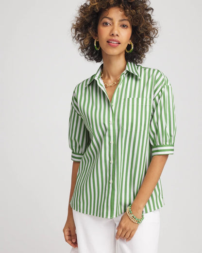 No Iron™ Short Striped Shirt