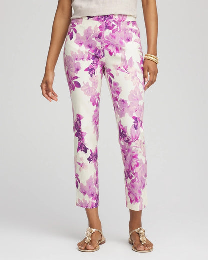 Brigitte™ Floral Pull-On Slim Cropped Pants