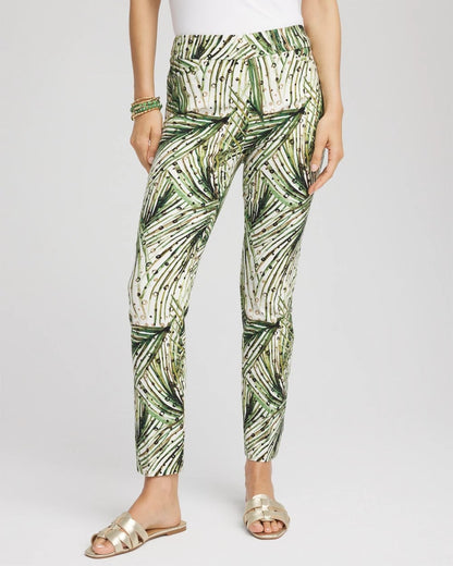 Brigitte™ Slim Ankle Palm-Print Pants