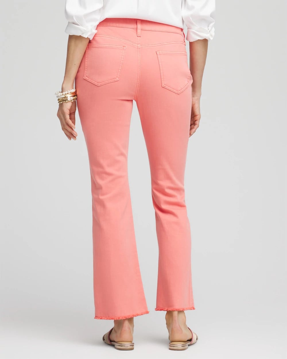 Girlfriend Fray Hem Kick Flare Jeans