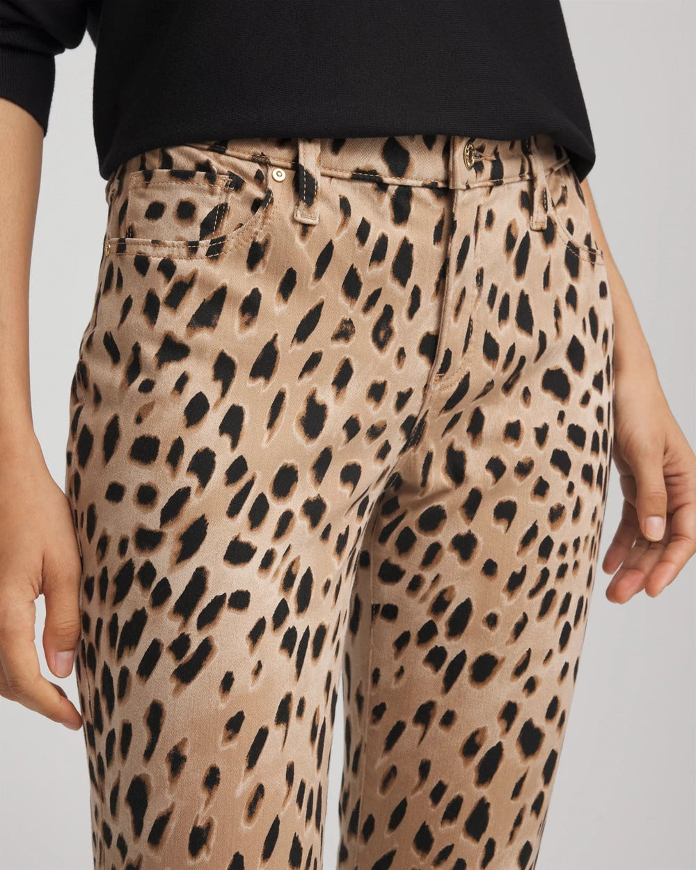 Leopard Girlfriend Slim Ankle Jeans